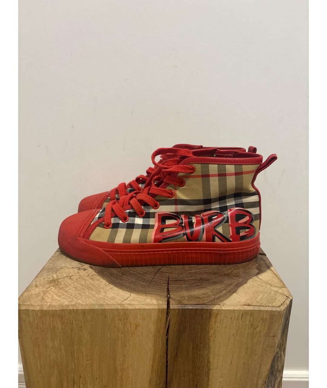 BURBERRY Красные кеды, фото 5