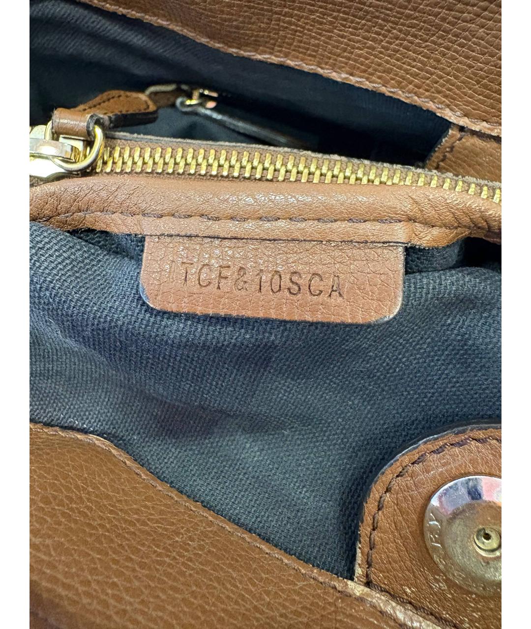 BURBERRY Коричневая кожаная сумка с короткими ручками, фото 6