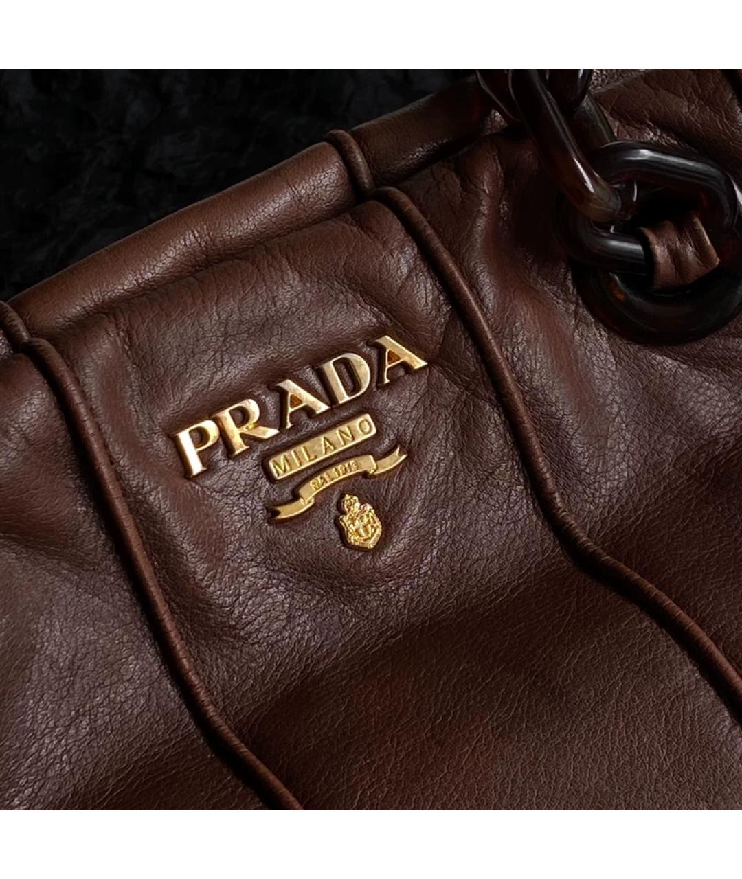 PRADA Коричневая сумка с короткими ручками, фото 3