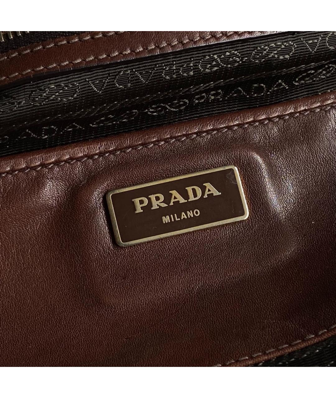 PRADA Коричневая сумка с короткими ручками, фото 6