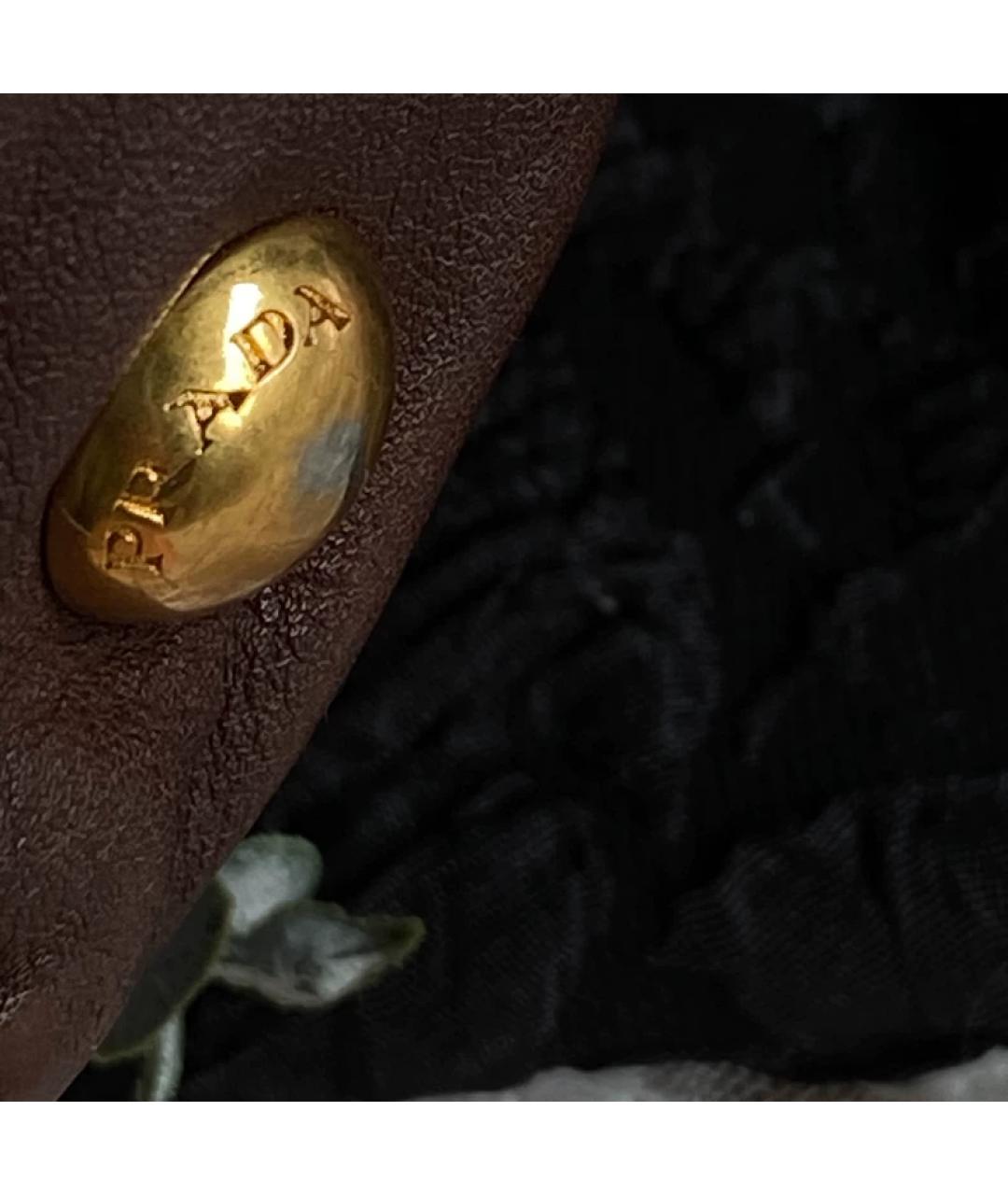 PRADA Коричневая сумка с короткими ручками, фото 7