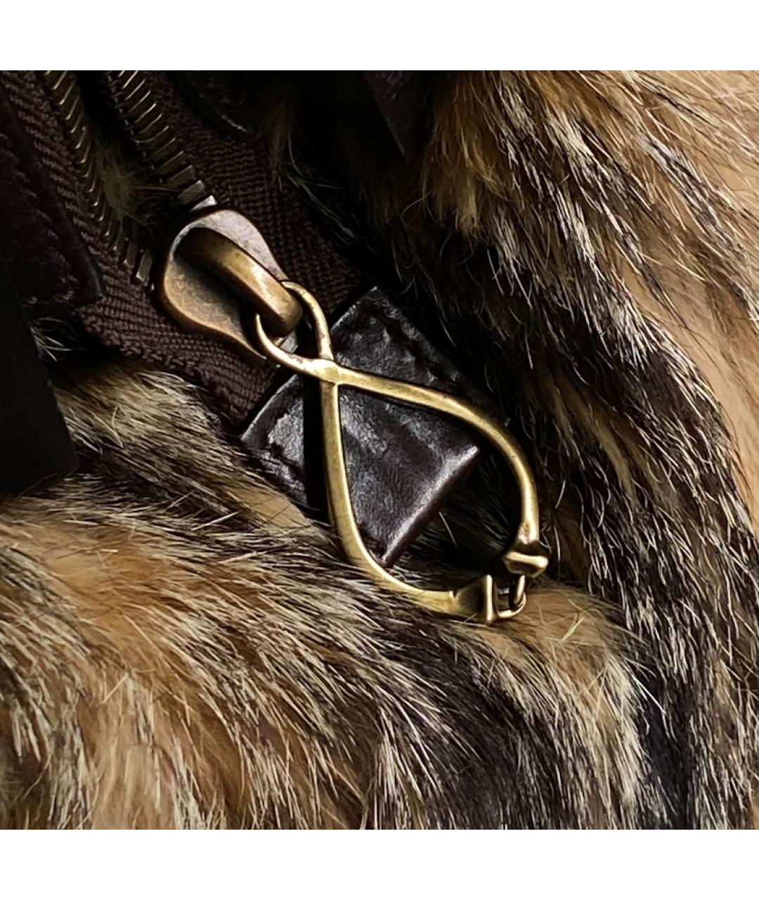 GUCCI Коричневая меховая сумка с короткими ручками, фото 4
