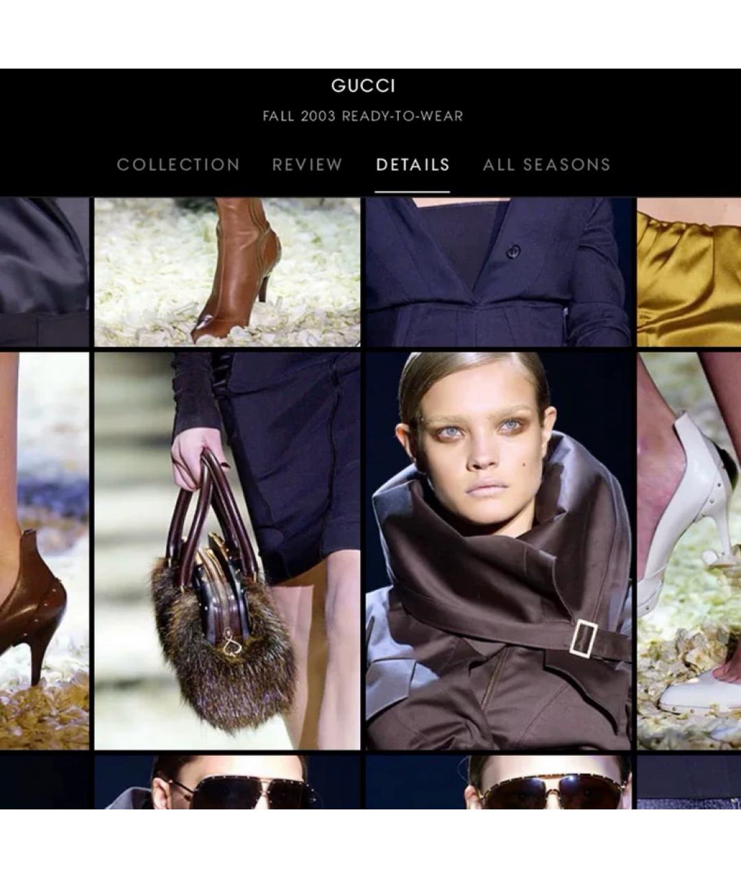 GUCCI Коричневая меховая сумка с короткими ручками, фото 2