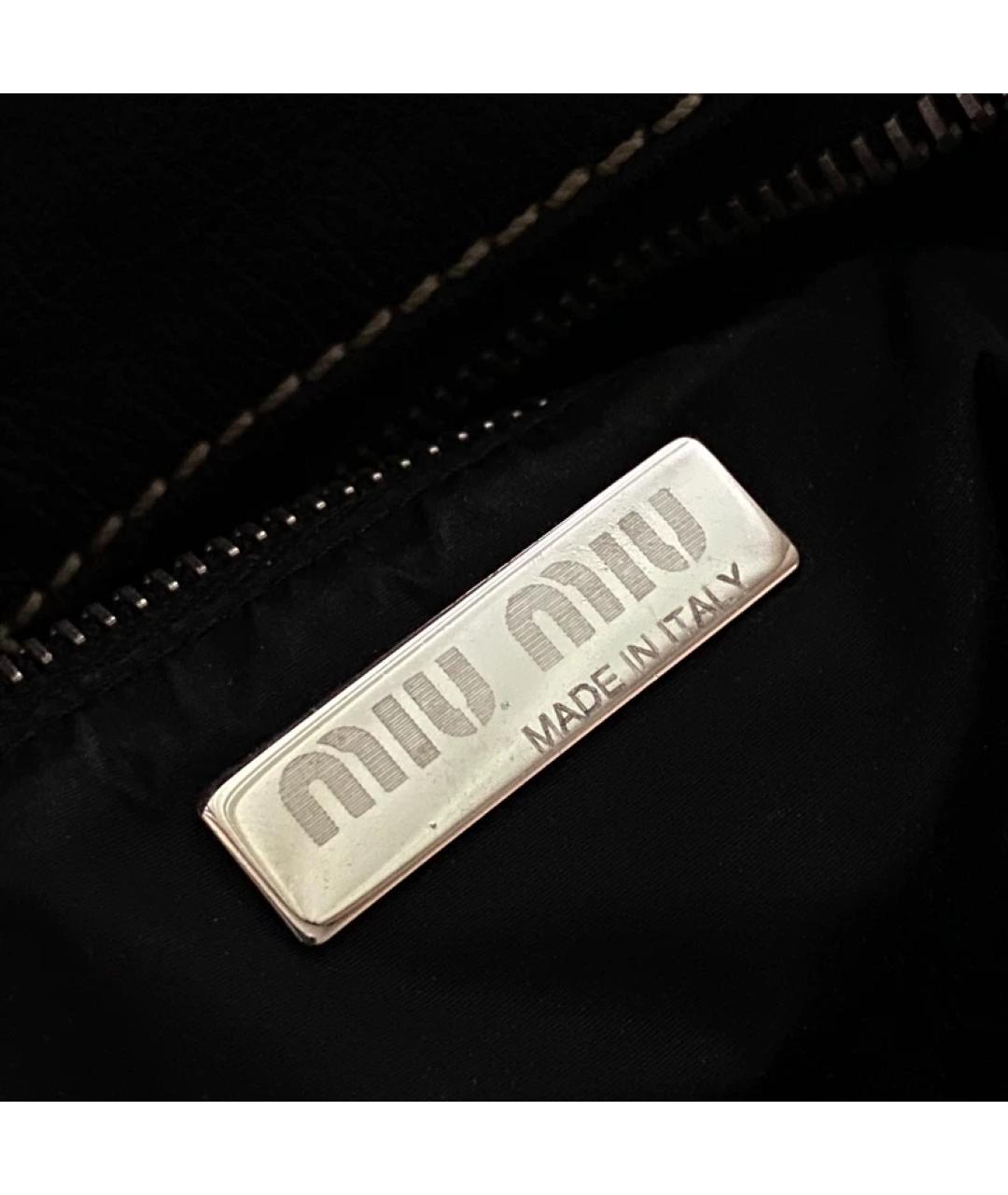 MIU MIU Черная кожаная сумка с короткими ручками, фото 5