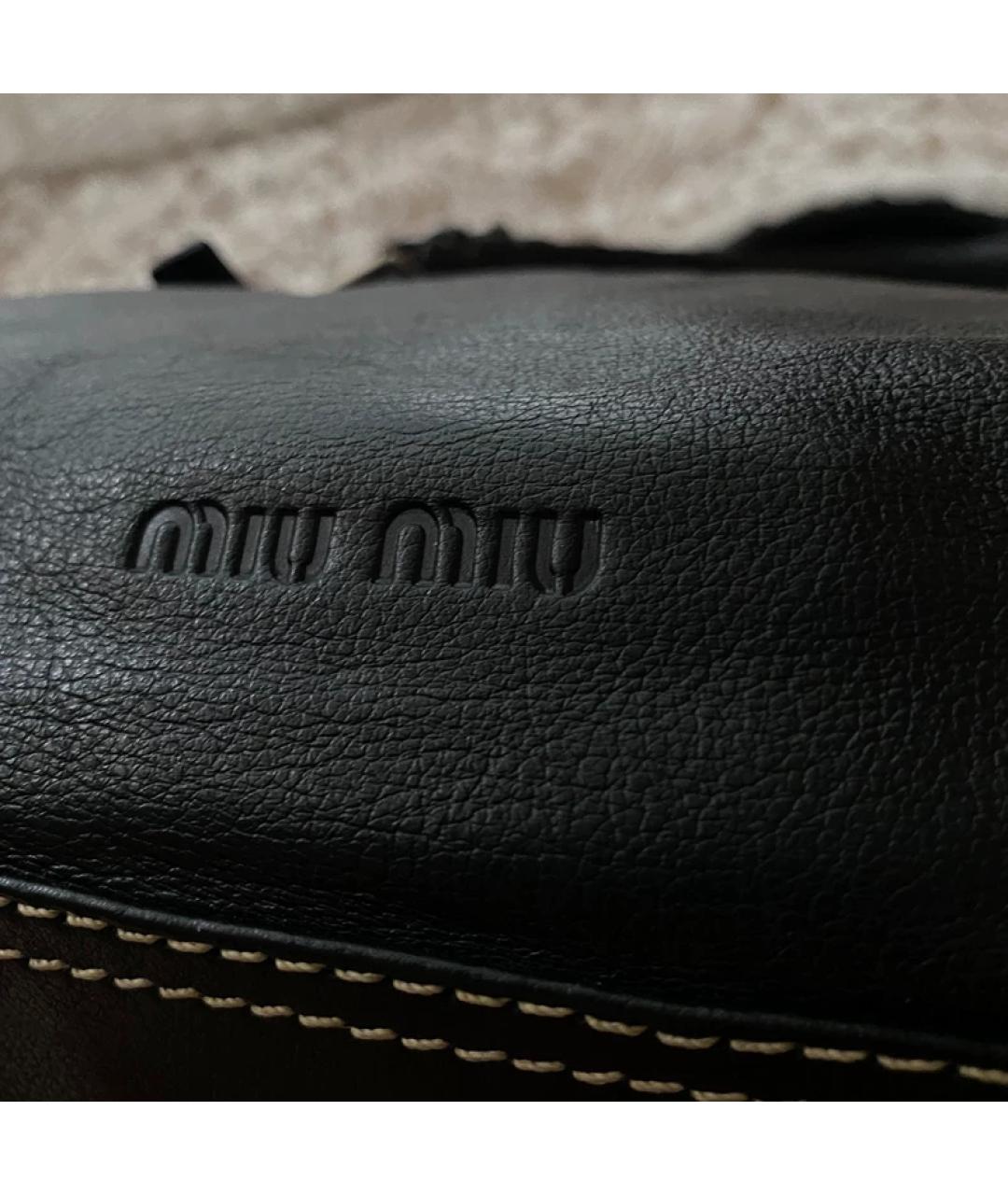 MIU MIU Черная кожаная сумка с короткими ручками, фото 4