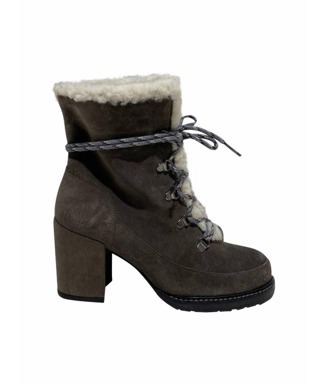 STUART WEITZMAN Серые замшевые ботинки, фото 1