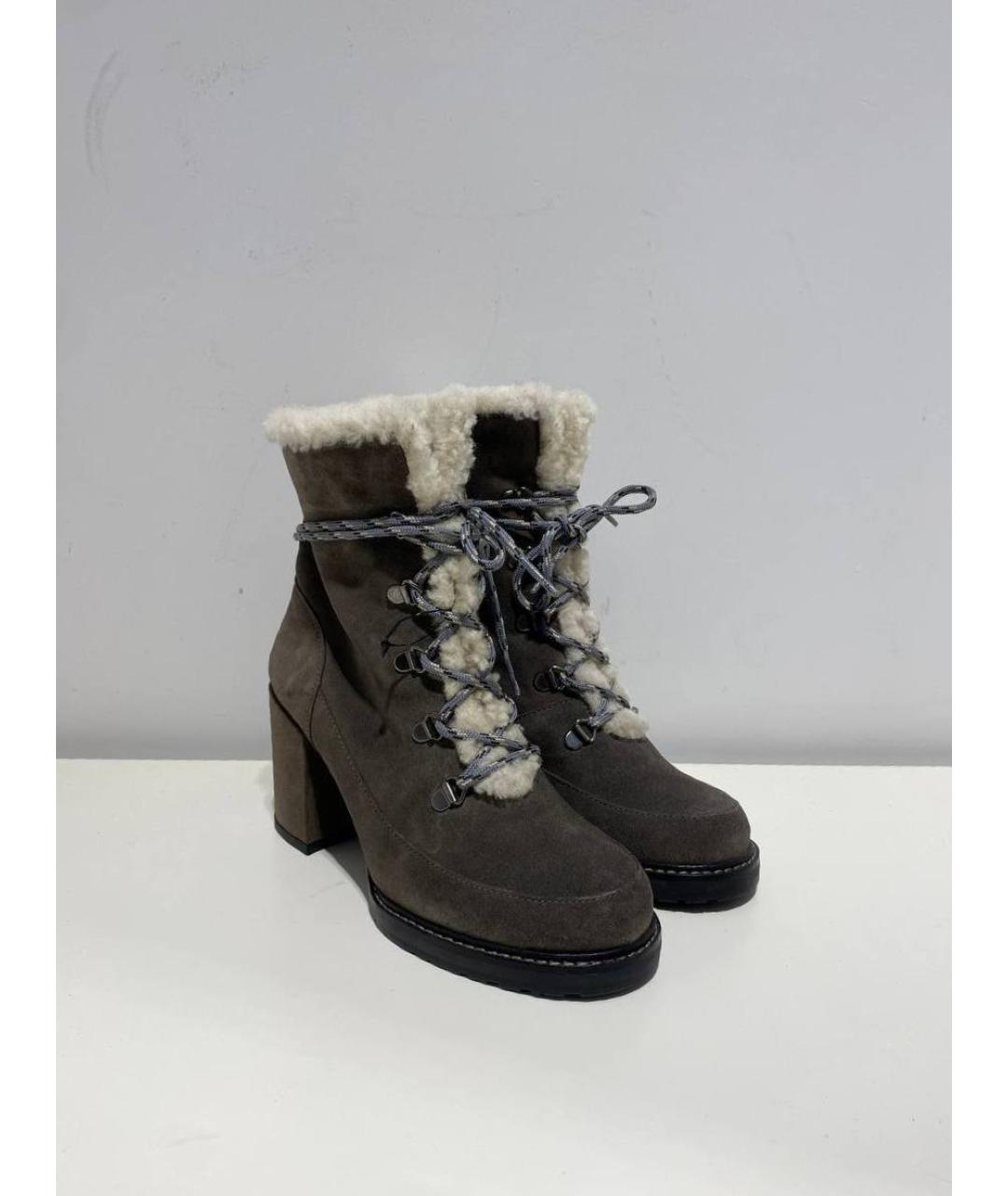 STUART WEITZMAN Серые замшевые ботинки, фото 4