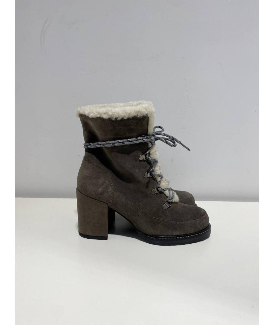 STUART WEITZMAN Серые замшевые ботинки, фото 2