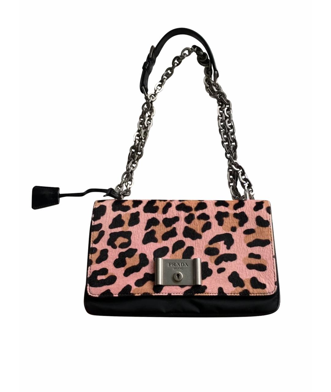 PRADA Розовая кожаная сумка с короткими ручками, фото 1