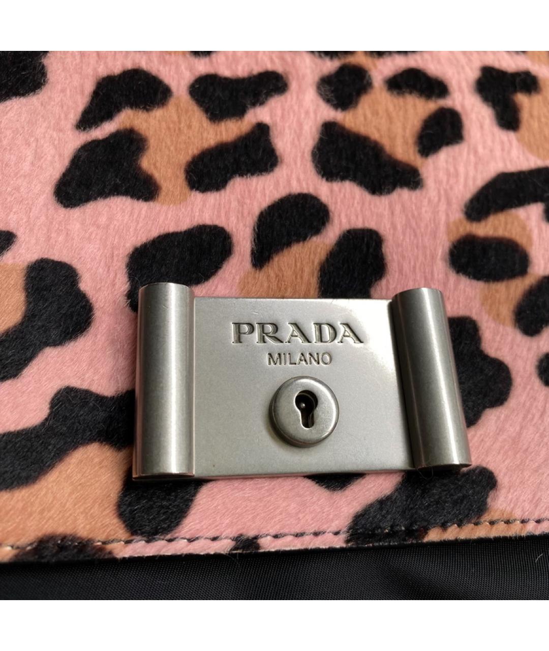 PRADA Розовая кожаная сумка с короткими ручками, фото 7