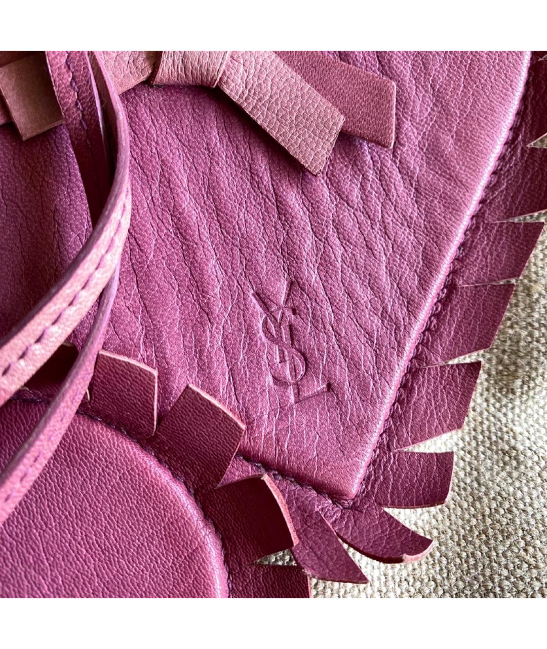 SAINT LAURENT Розовая пелетеная сумка с короткими ручками, фото 7