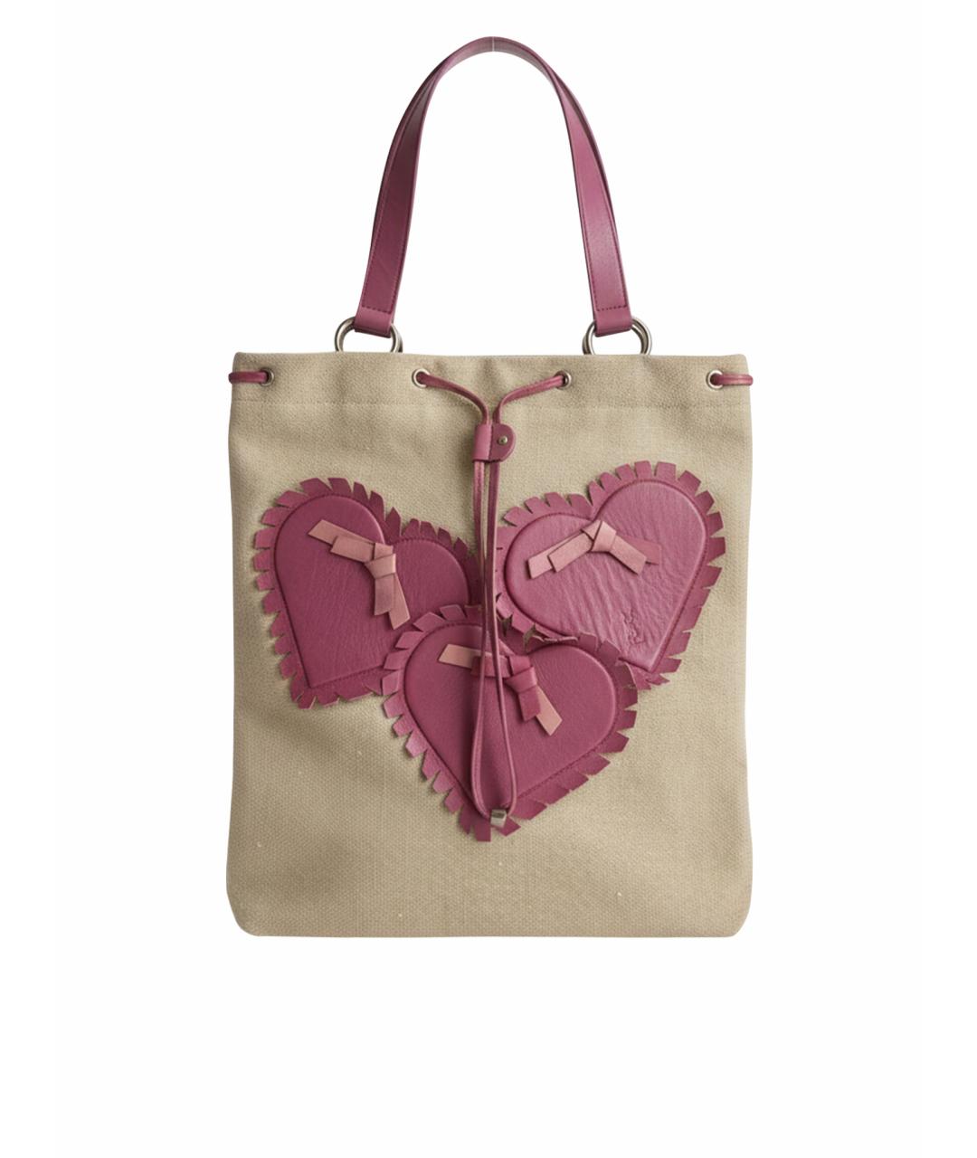 SAINT LAURENT Розовая пелетеная сумка с короткими ручками, фото 1