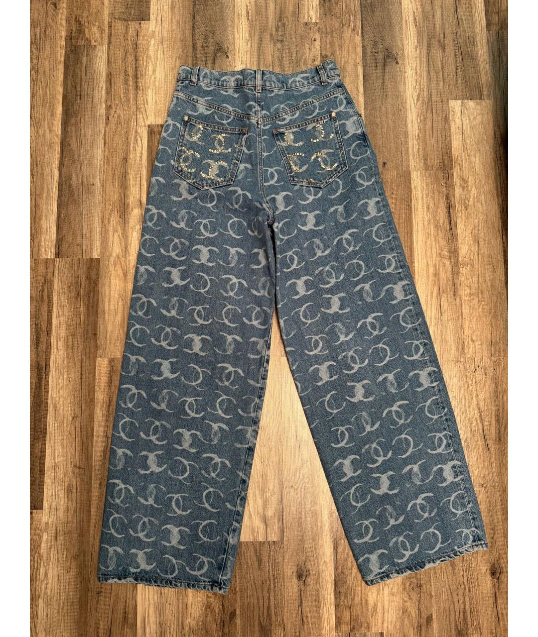 CHANEL Голубые хлопковые прямые джинсы, фото 2