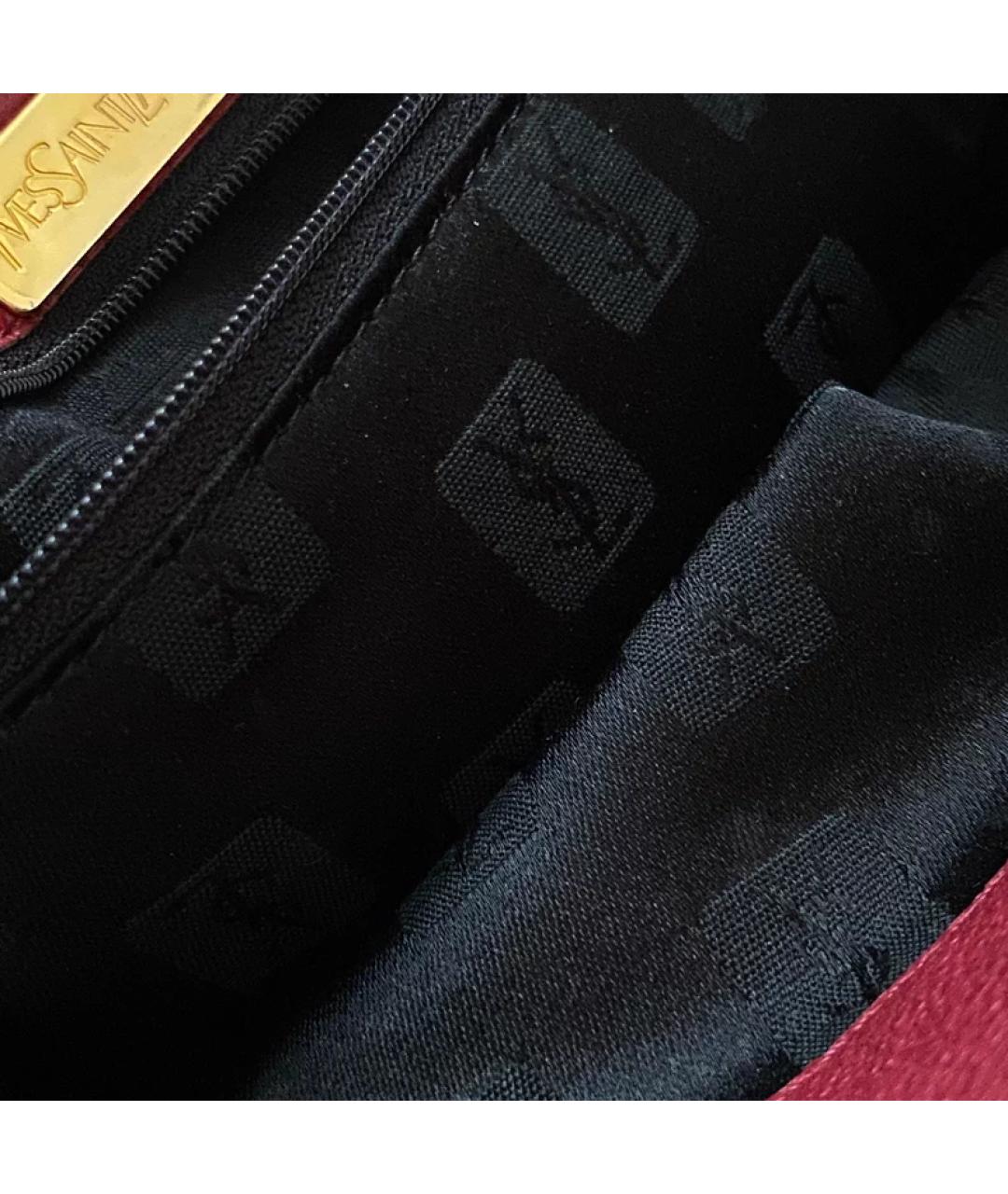 SAINT LAURENT Красная кожаная сумка с короткими ручками, фото 4