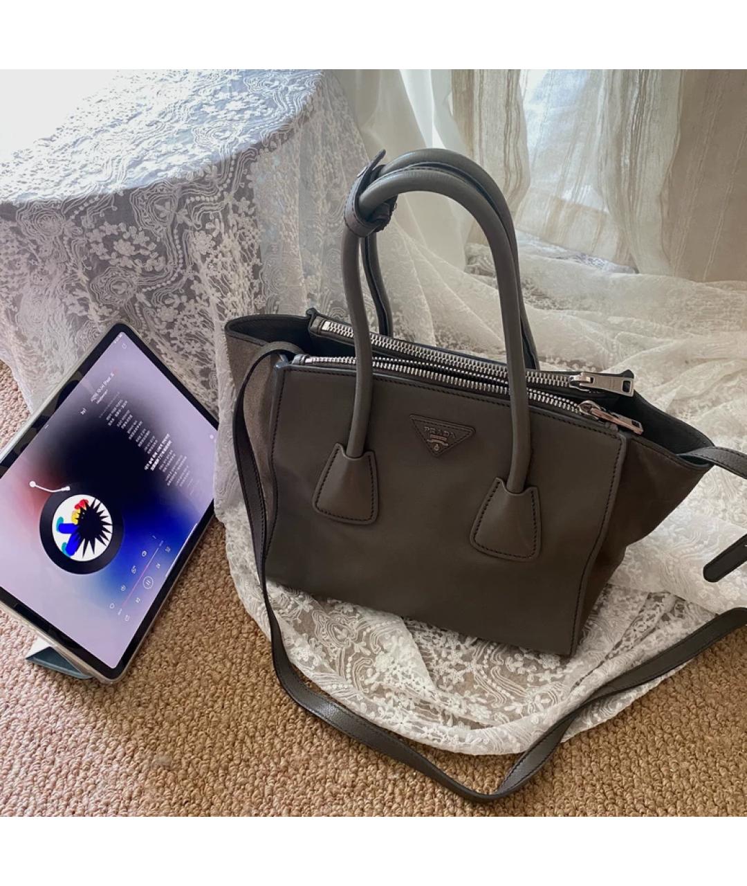 PRADA Серая сумка с короткими ручками, фото 8