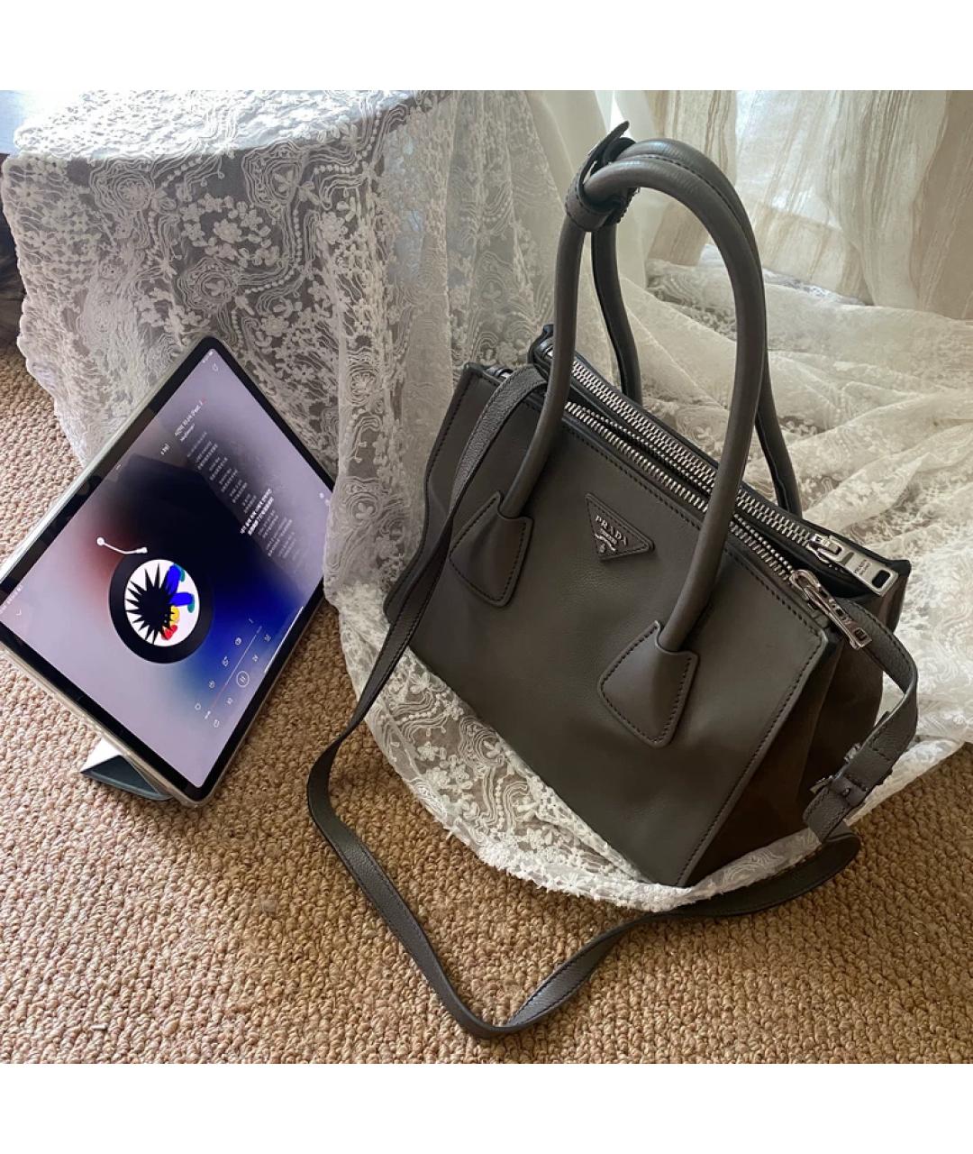 PRADA Серая сумка с короткими ручками, фото 9
