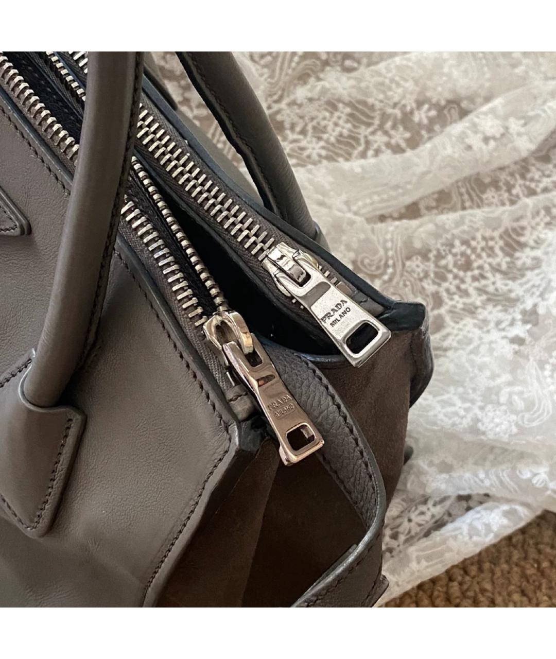 PRADA Серая сумка с короткими ручками, фото 3