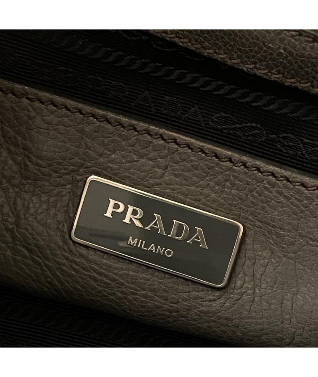 PRADA Серая сумка с короткими ручками, фото 5