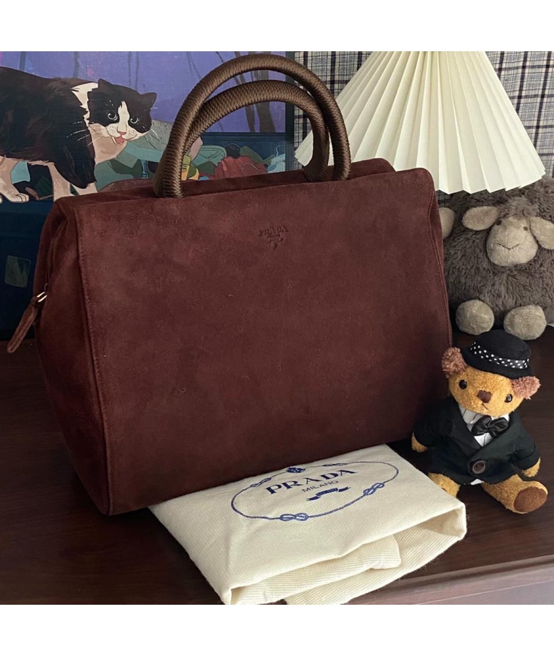 PRADA Коричневая сумка с короткими ручками, фото 6