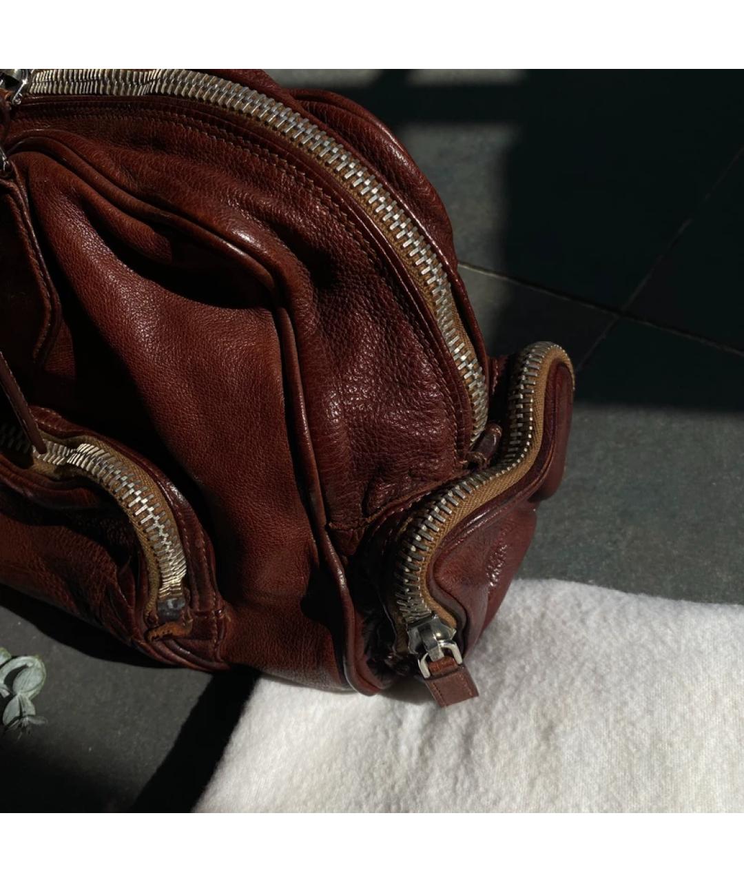 PRADA Коричневая кожаная сумка с короткими ручками, фото 4