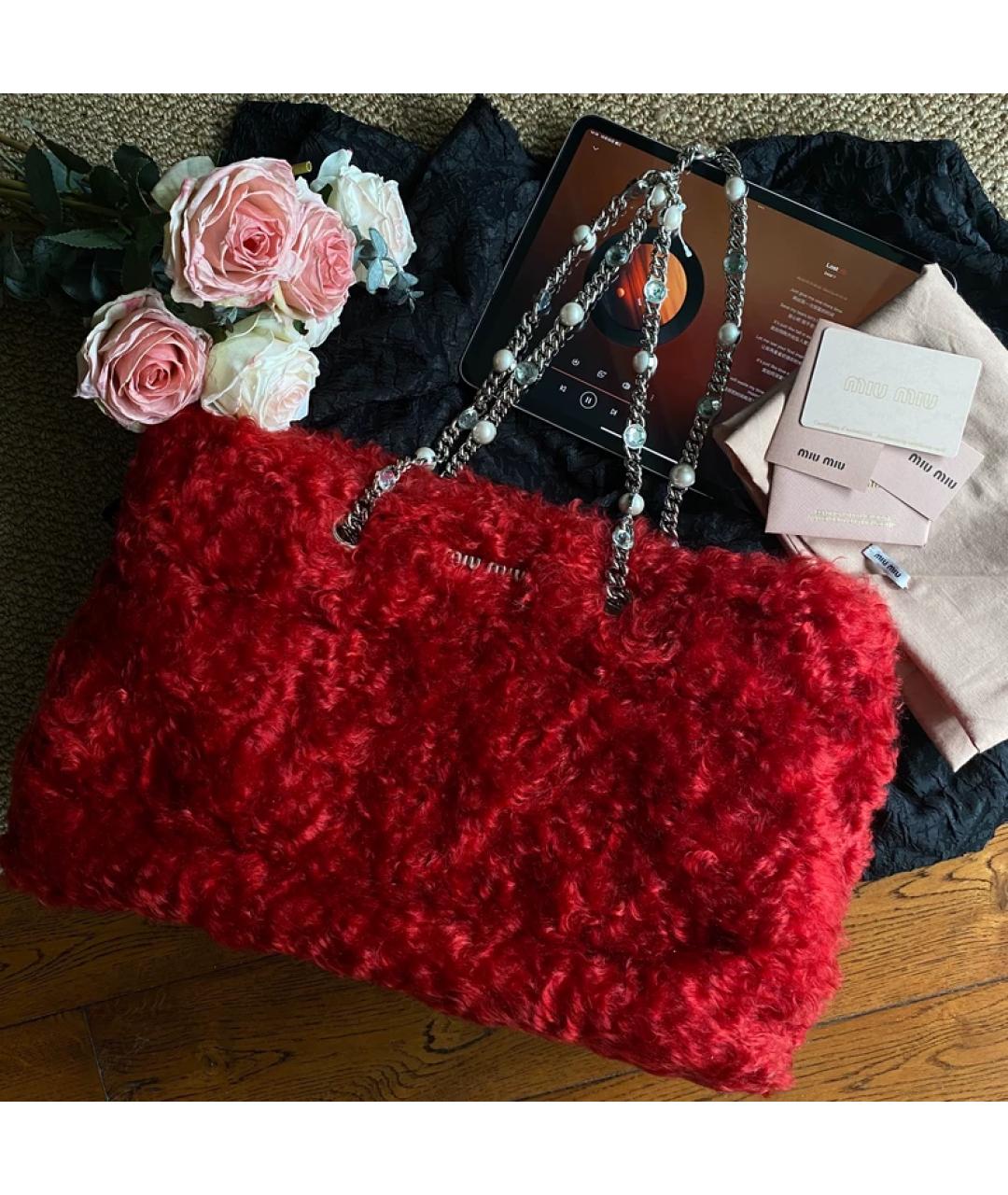 MIU MIU Красная сумка с короткими ручками, фото 10