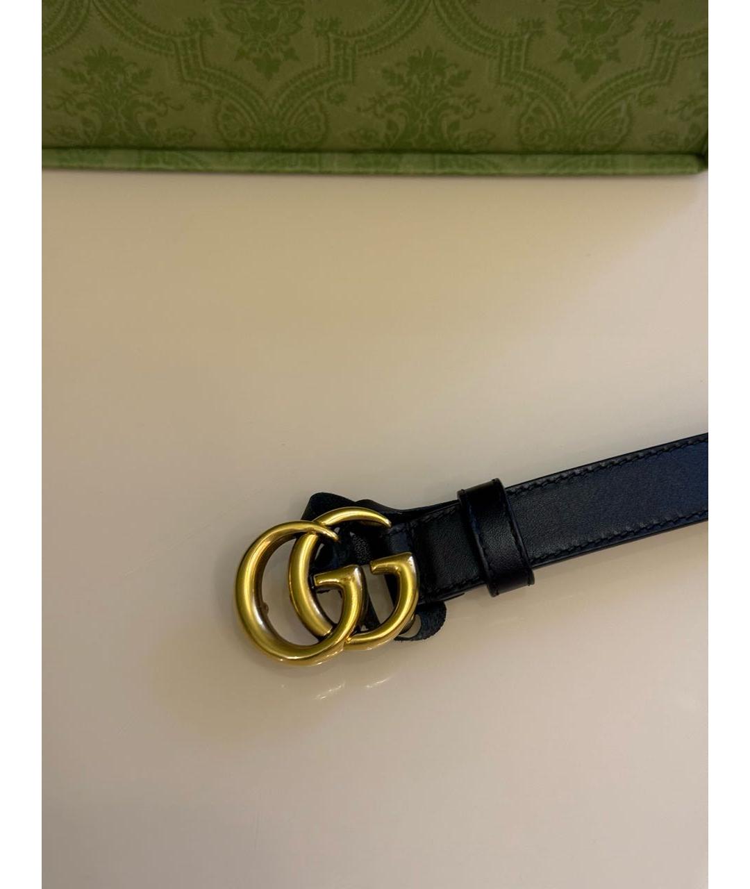 GUCCI Черный кожаный ремень, фото 2