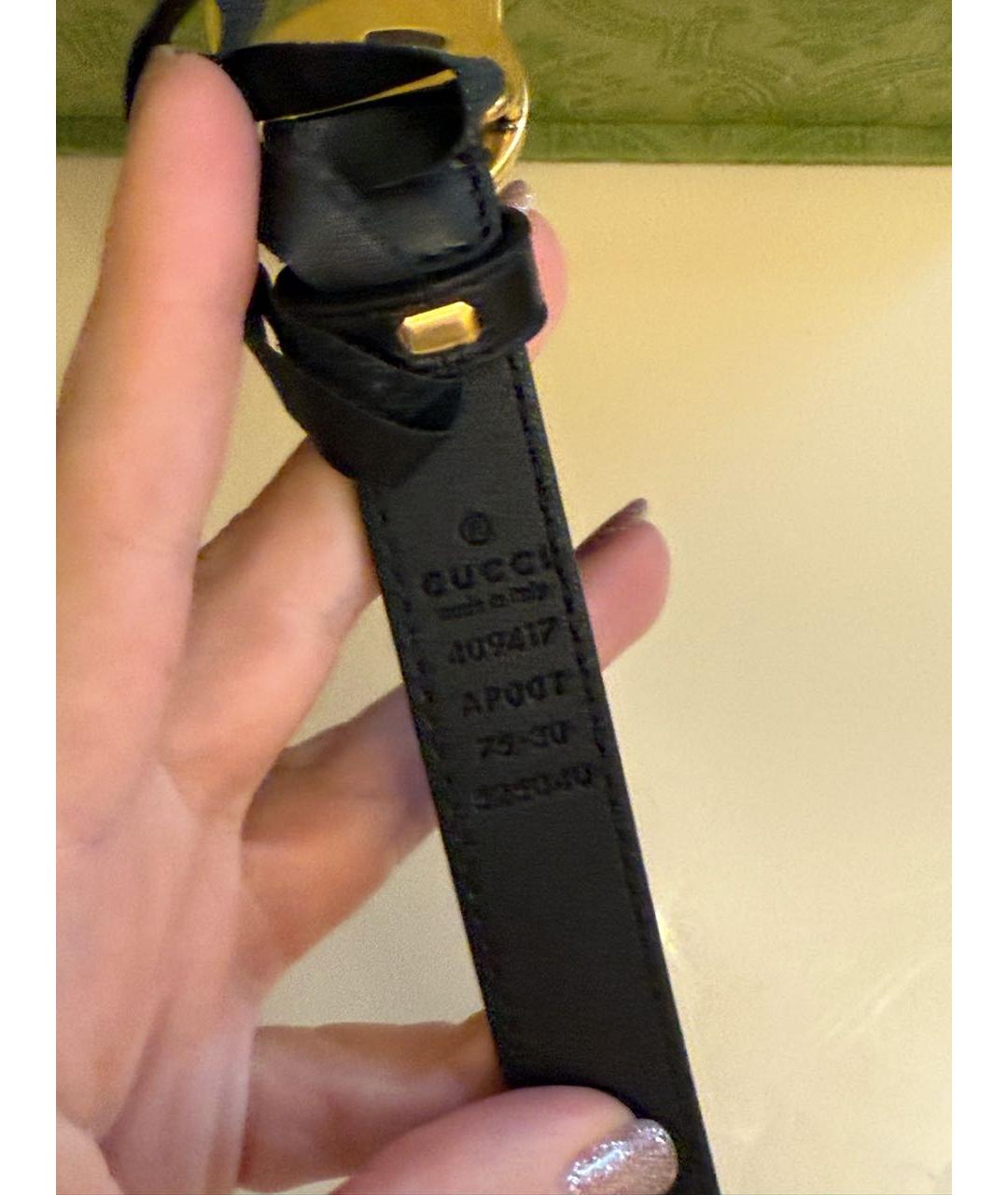 GUCCI Черный кожаный ремень, фото 3