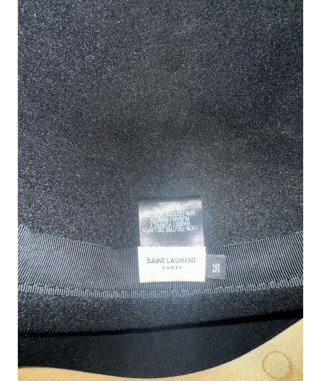SAINT LAURENT Черная шерстяная шляпа, фото 5