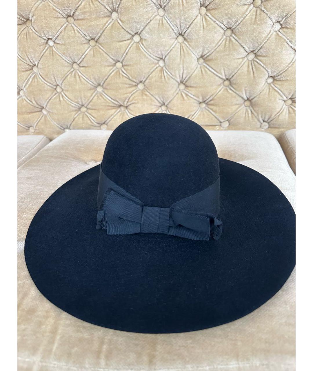 SAINT LAURENT Черная шерстяная шляпа, фото 2