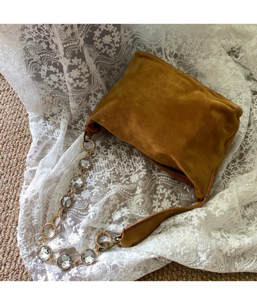 MIU MIU Горчичная кожаная сумка с короткими ручками, фото 4