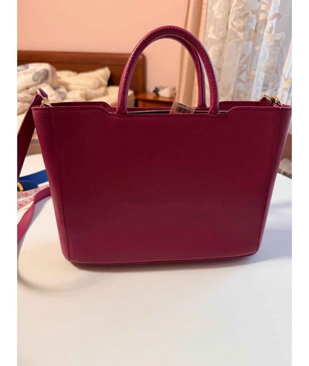 FURLA Фуксия кожаная сумка через плечо, фото 2