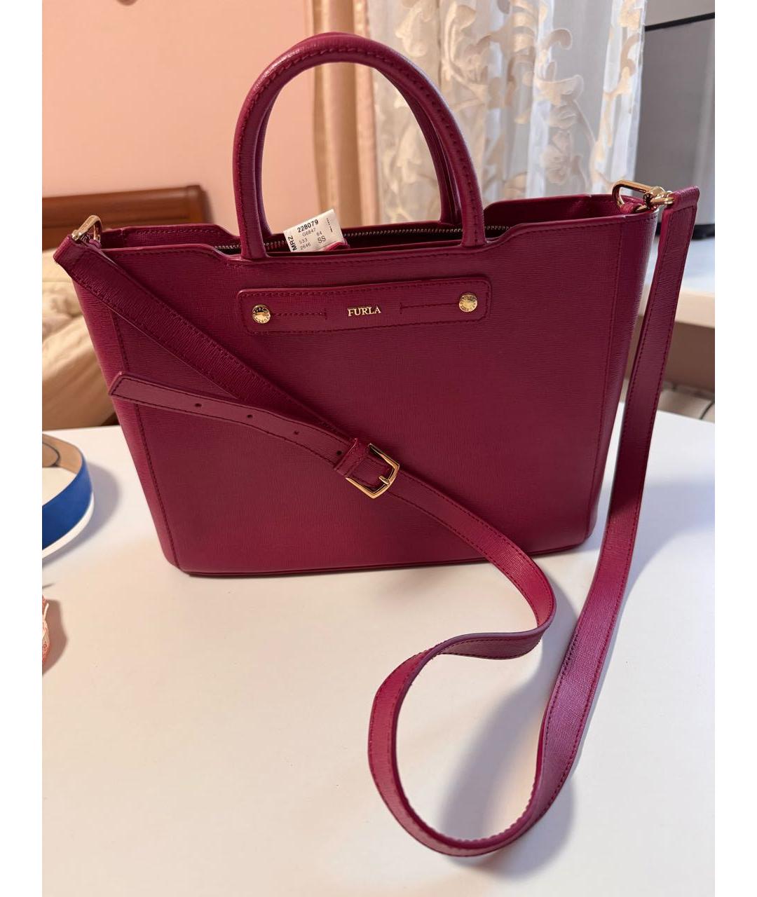 FURLA Фуксия кожаная сумка через плечо, фото 6