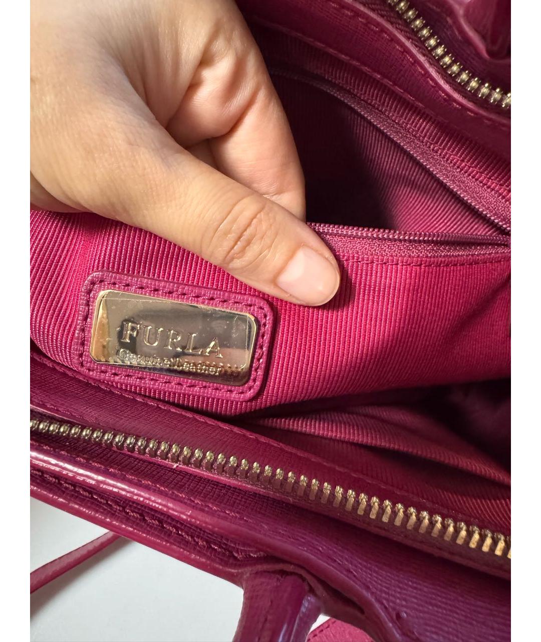 FURLA Фуксия кожаная сумка через плечо, фото 5