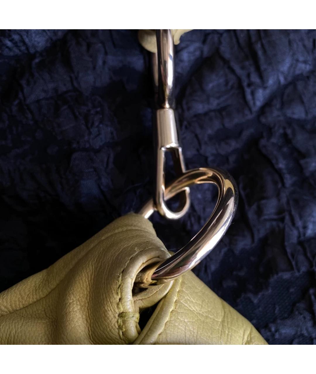 SAINT LAURENT Желтая сумка с короткими ручками, фото 2