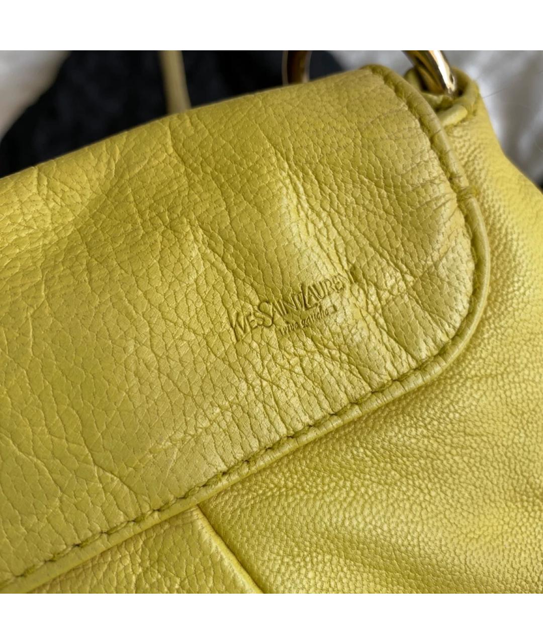 SAINT LAURENT Желтая сумка с короткими ручками, фото 5