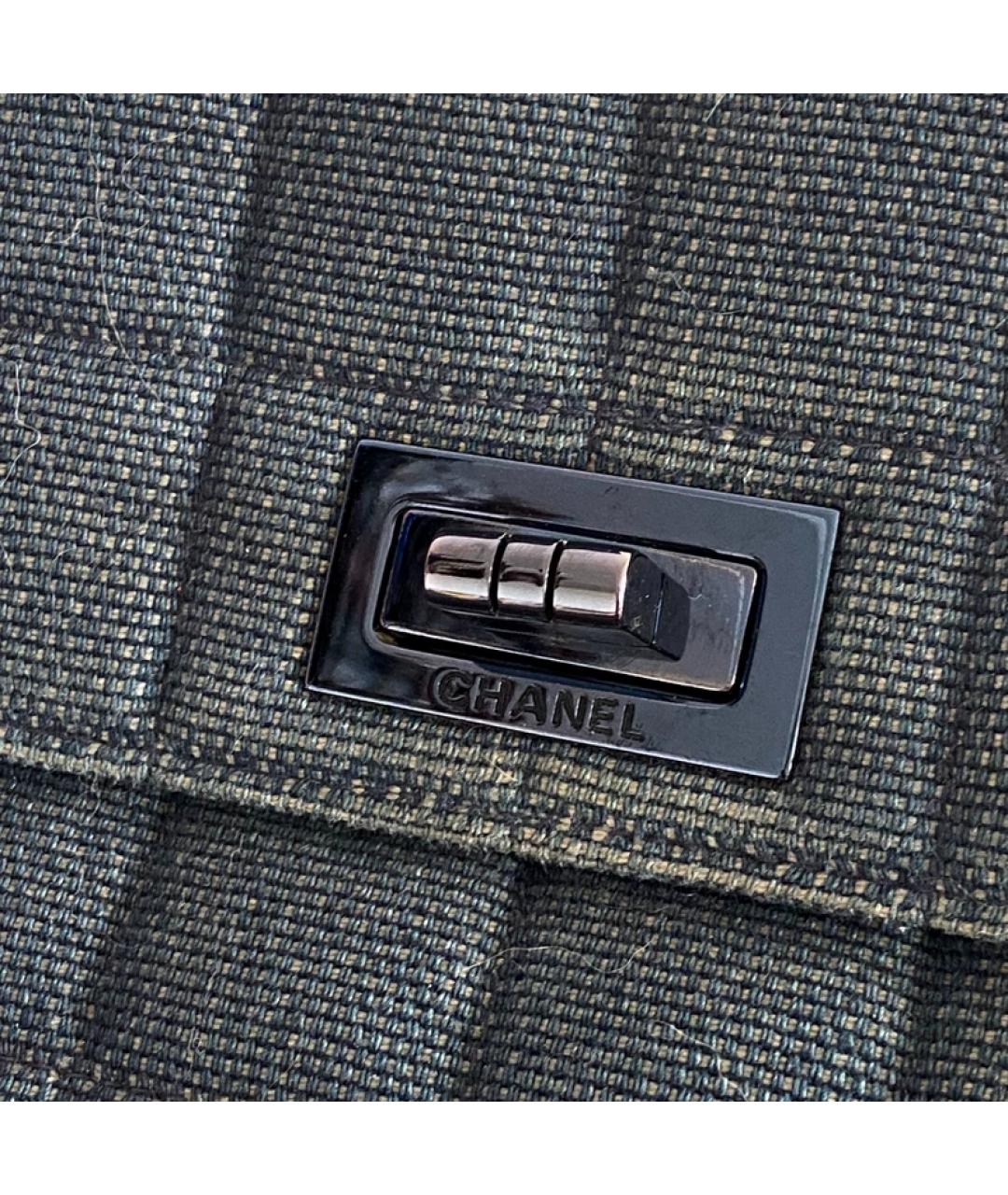 CHANEL Серая деним сумка с короткими ручками, фото 4