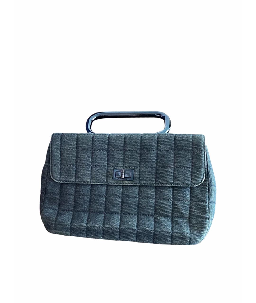 CHANEL Серая деним сумка с короткими ручками, фото 1