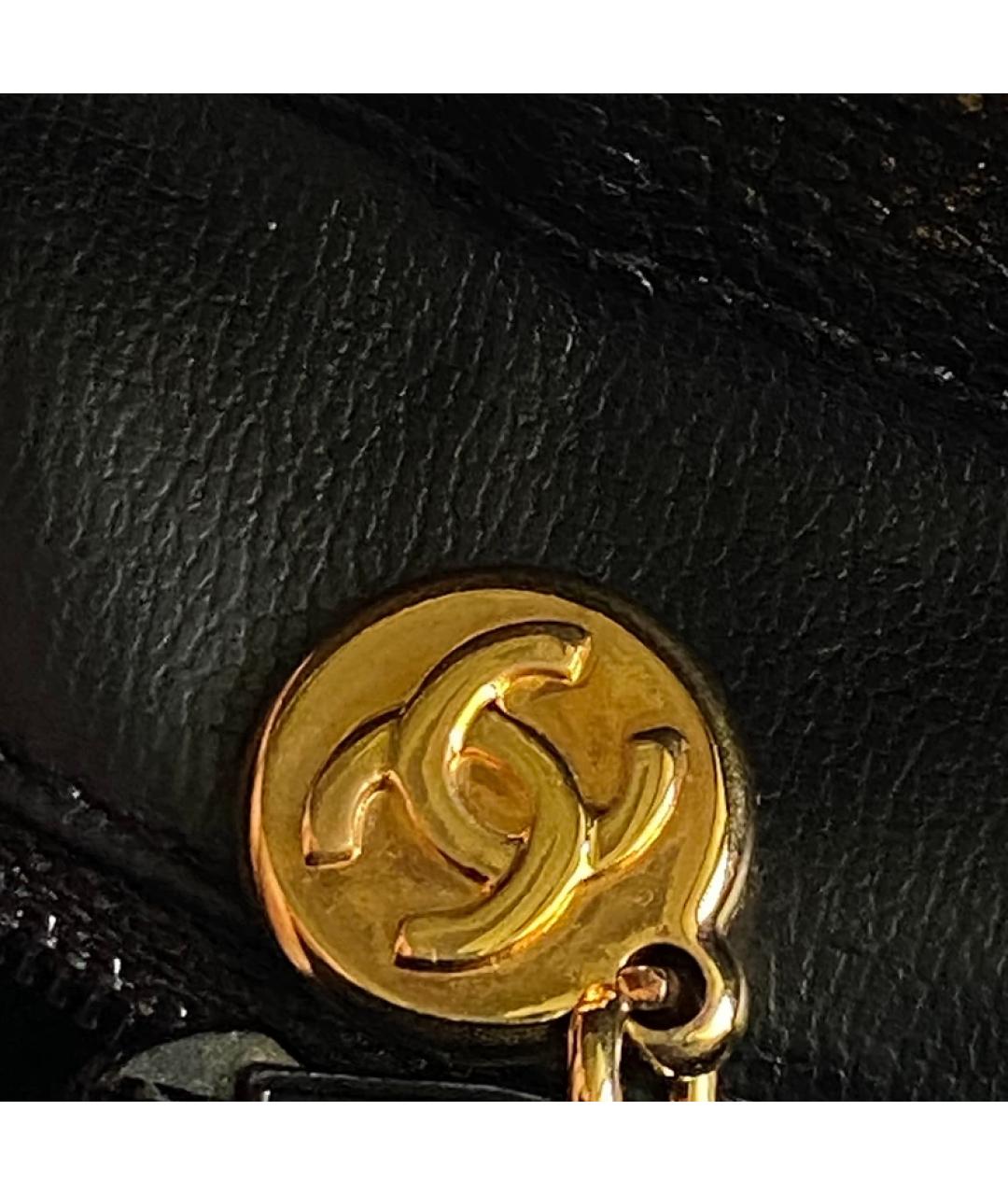 CHANEL Черная кожаная сумка с короткими ручками, фото 7