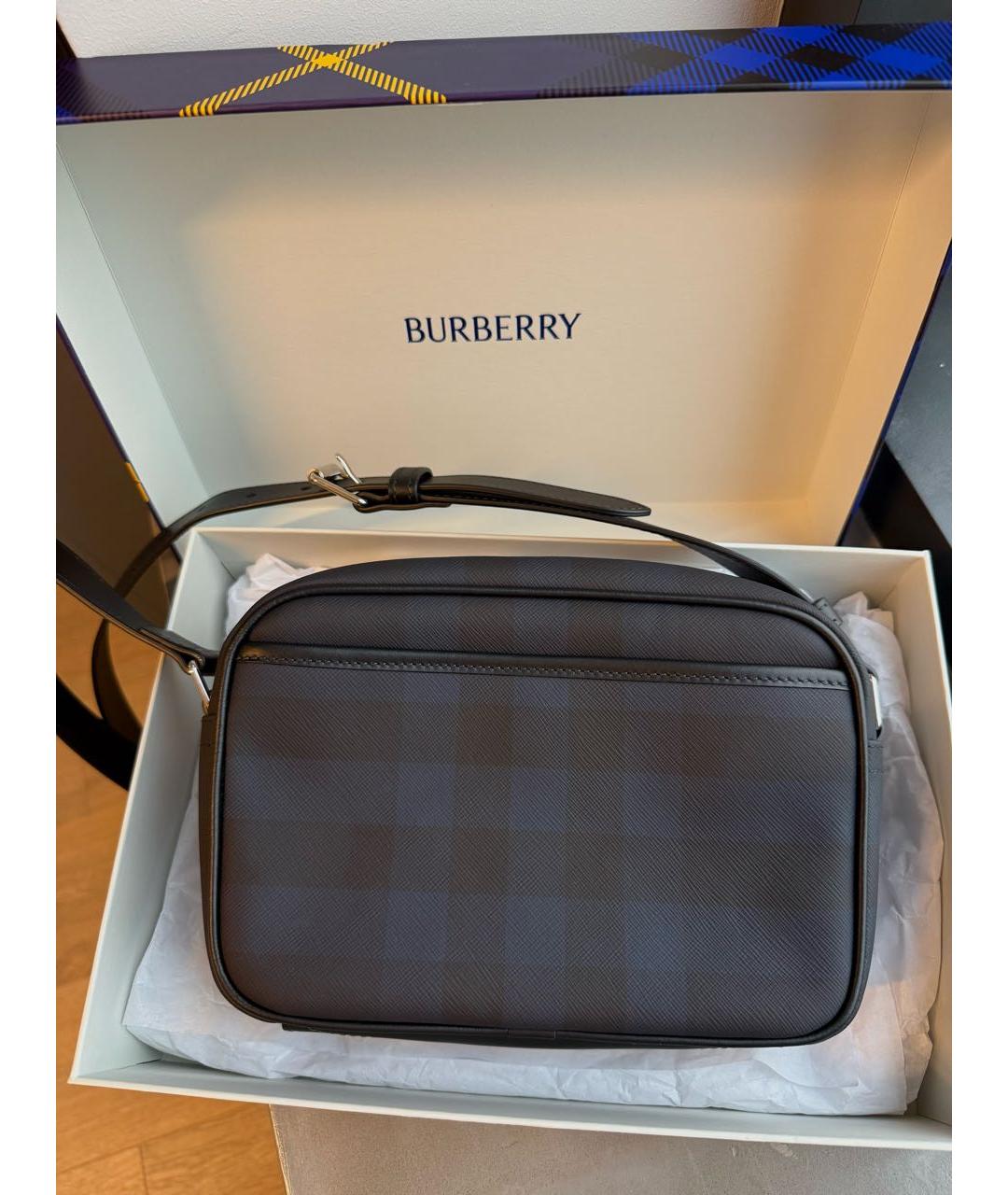 BURBERRY Синяя кожаная сумка на плечо, фото 3