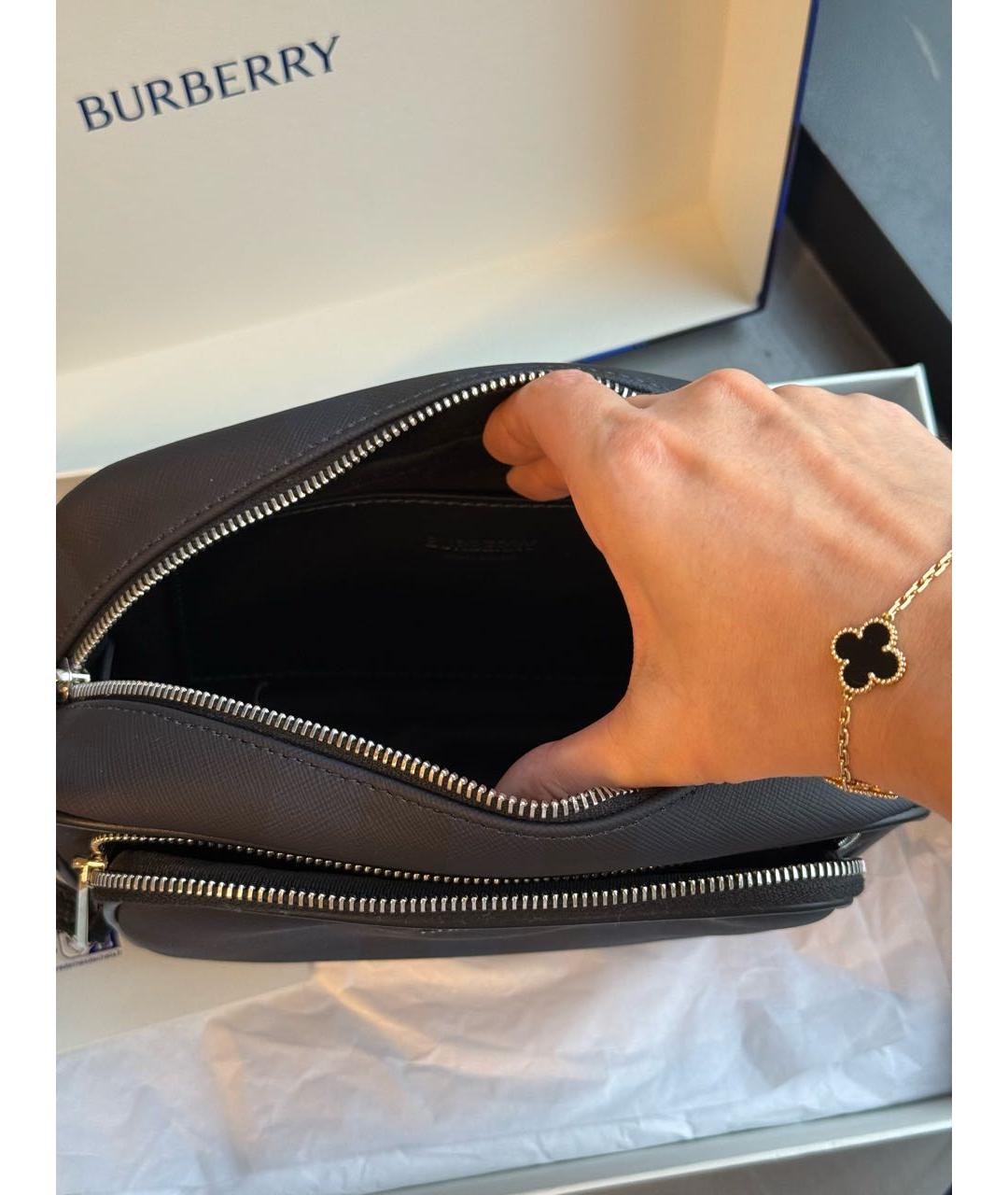 BURBERRY Синяя кожаная сумка на плечо, фото 5