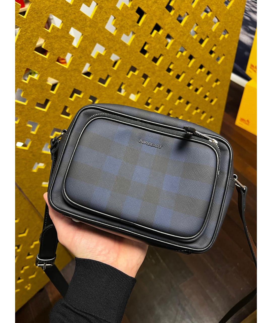 BURBERRY Синяя кожаная сумка на плечо, фото 3