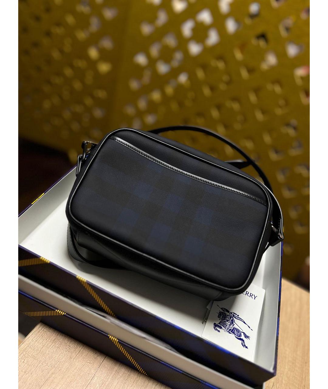 BURBERRY Синяя кожаная сумка на плечо, фото 6