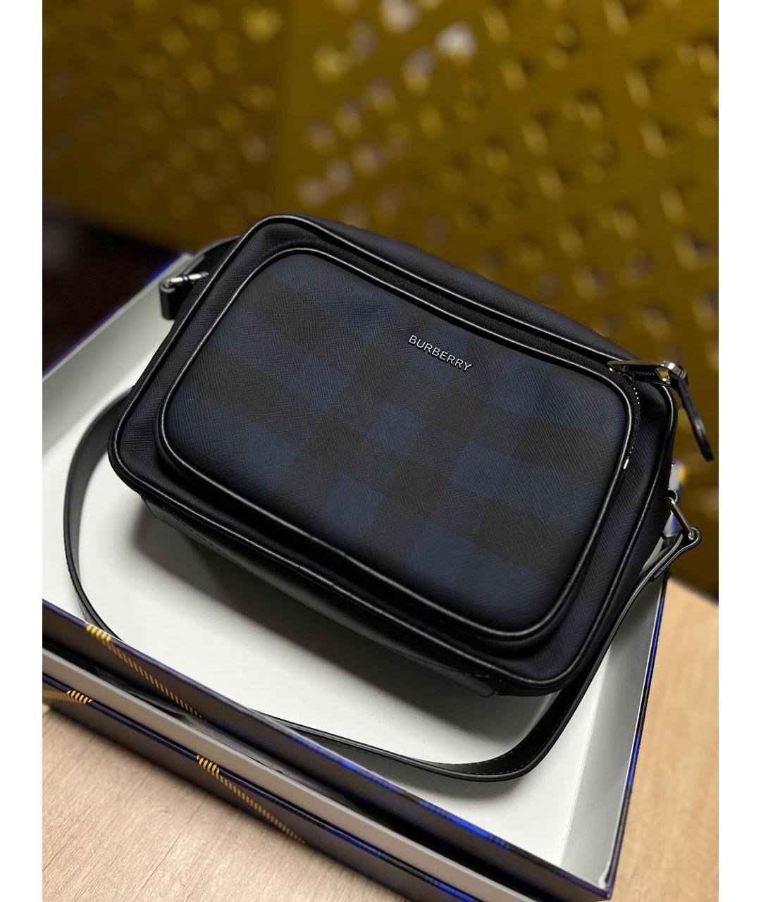 BURBERRY Синяя кожаная сумка на плечо, фото 2