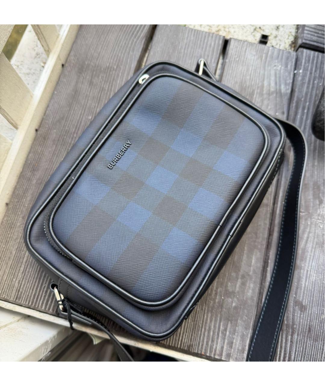 BURBERRY Синяя кожаная сумка на плечо, фото 8
