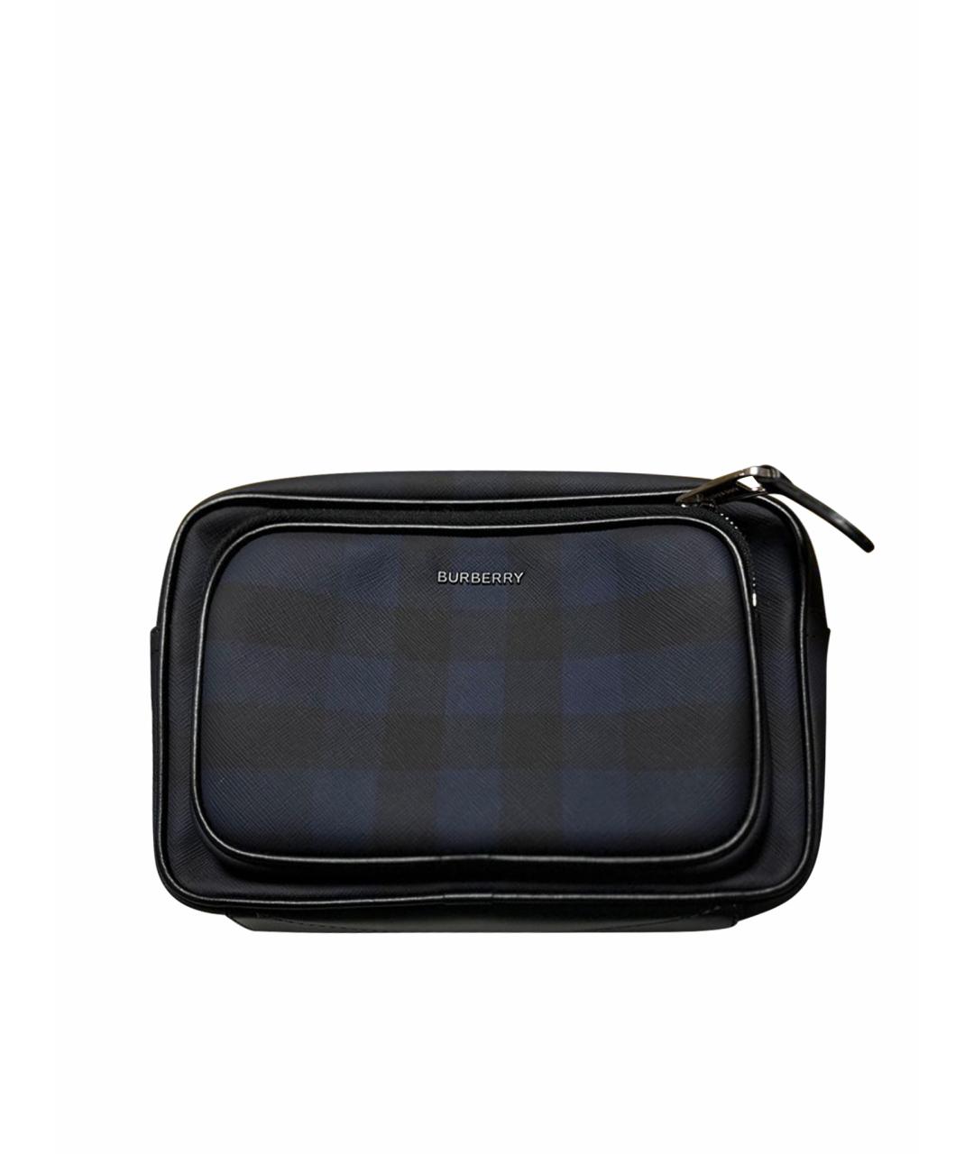 BURBERRY Синяя кожаная сумка на плечо, фото 1