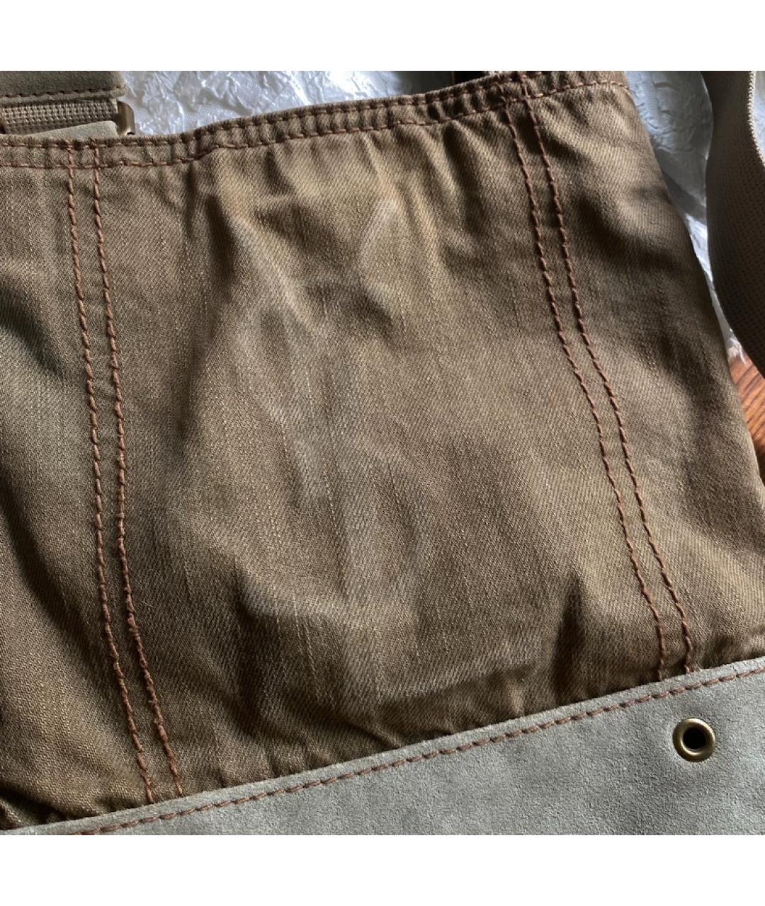 SAINT LAURENT Коричневая деним сумка с короткими ручками, фото 5