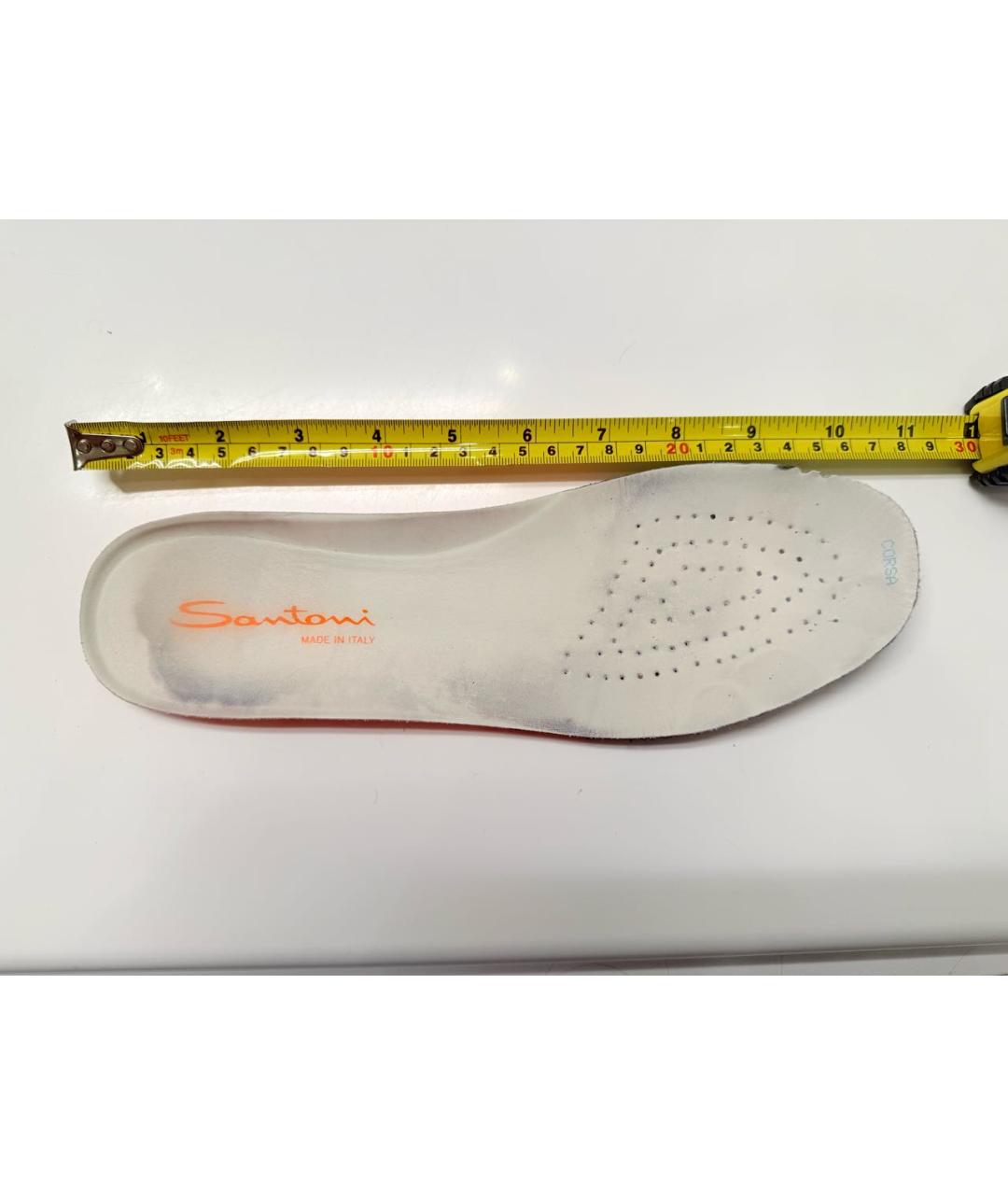 SANTONI Синие кожаные низкие кроссовки / кеды, фото 5