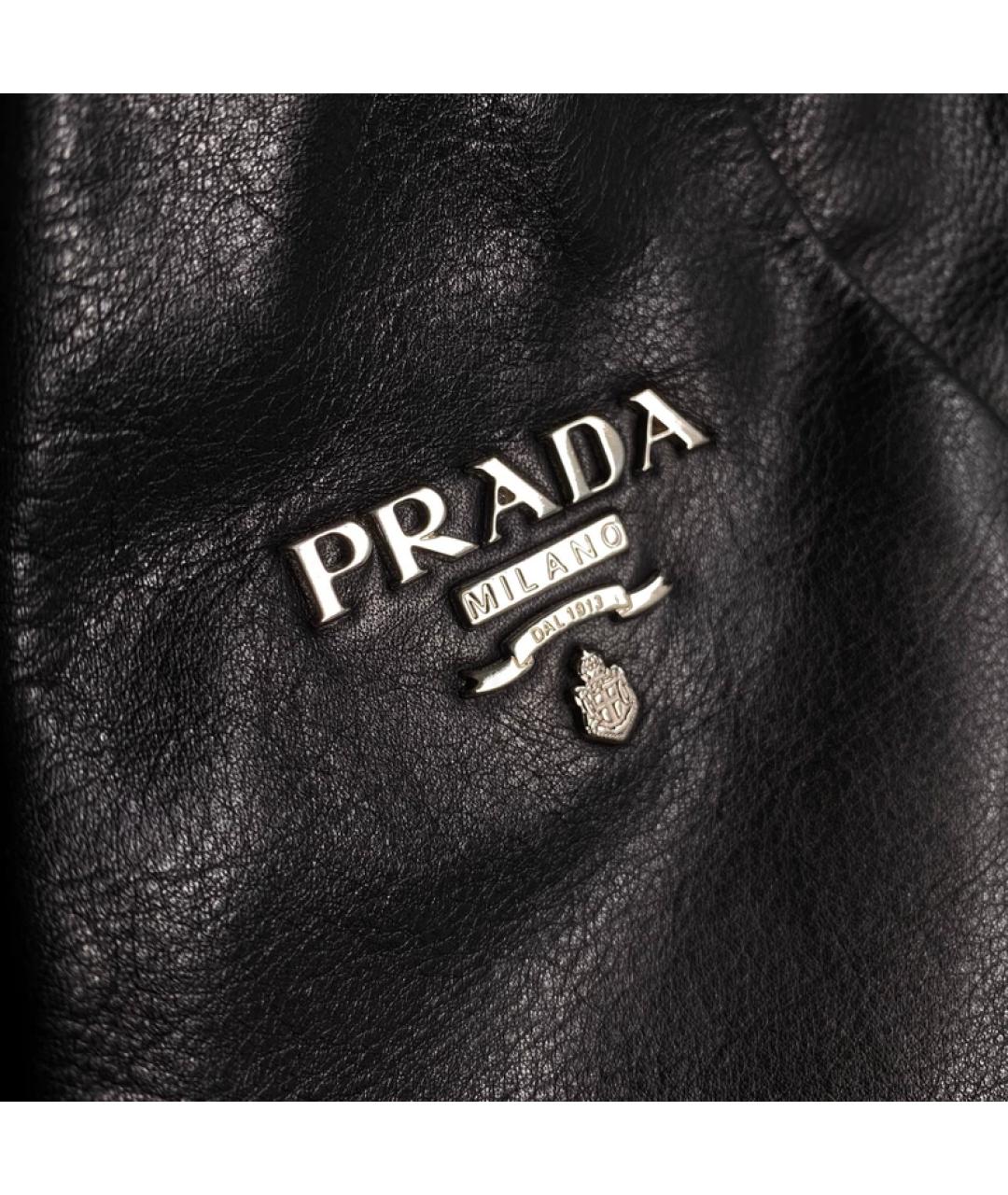 PRADA Черная кожаная сумка с короткими ручками, фото 2