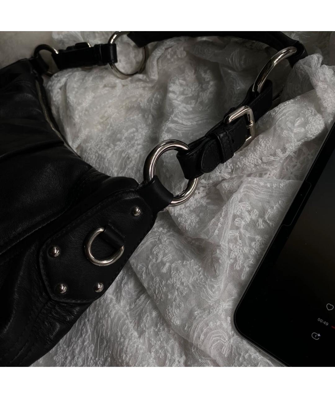 PRADA Черная кожаная сумка с короткими ручками, фото 3