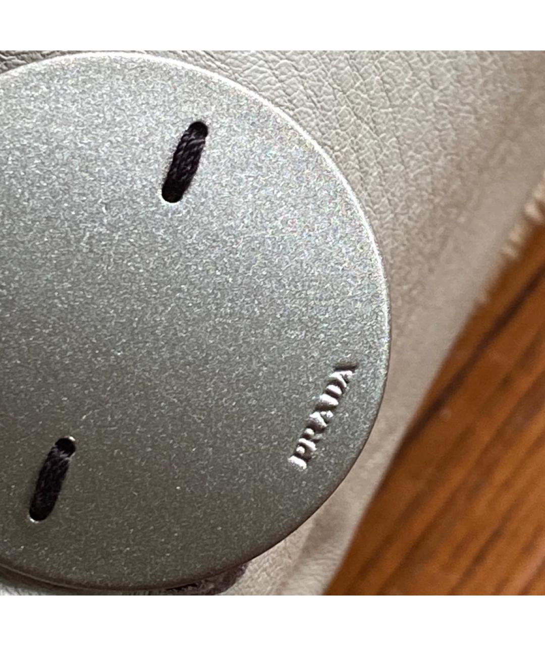 PRADA Бежевая тканевая сумка с короткими ручками, фото 5